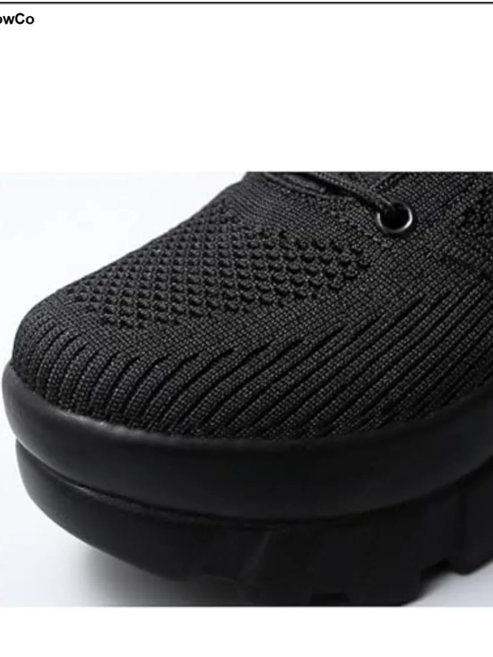 Women's Knit Chunky Platform Orthopedic Wedge Walking Shoes Lace Up Non-Slip